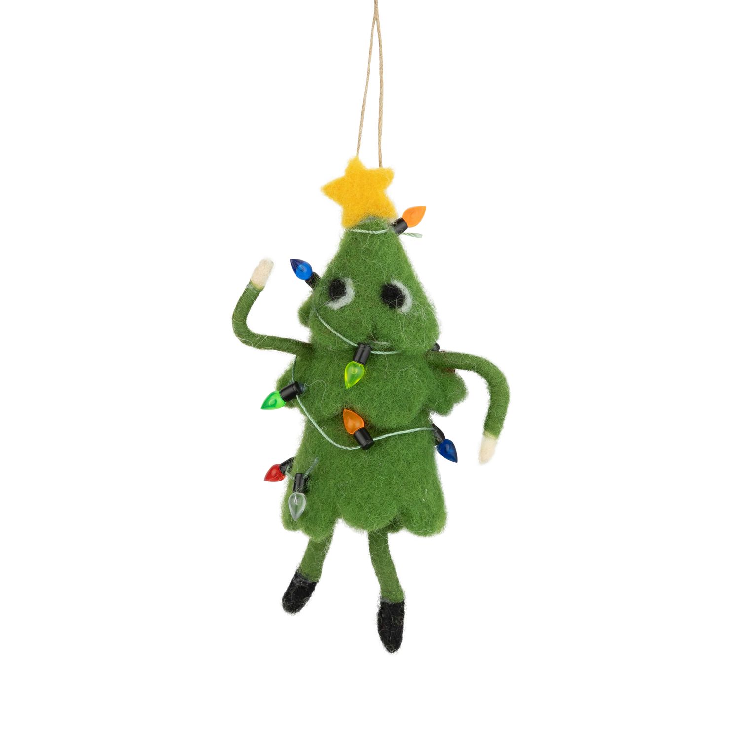 Silver Tree Felt Christmas Tree Character Ornament Silver Tree Felt Christmas Tree Character Ornament