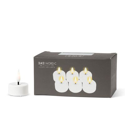 LuxLite White LED Tealight set of 6