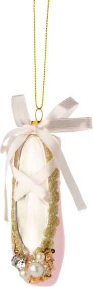 Silver Tree Glass Ballet Slipper Ornament