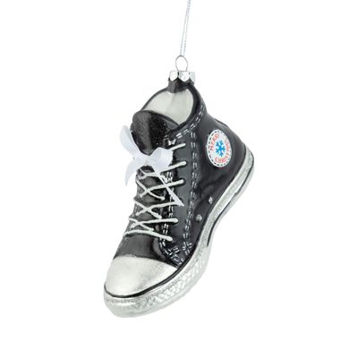 Silver Tree Glass Classic High Top Sneaker Ornament