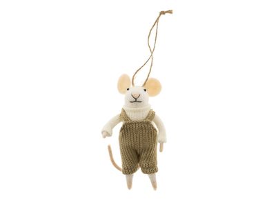 Indaba Dungarees Dorian Mouse Holiday Ornament