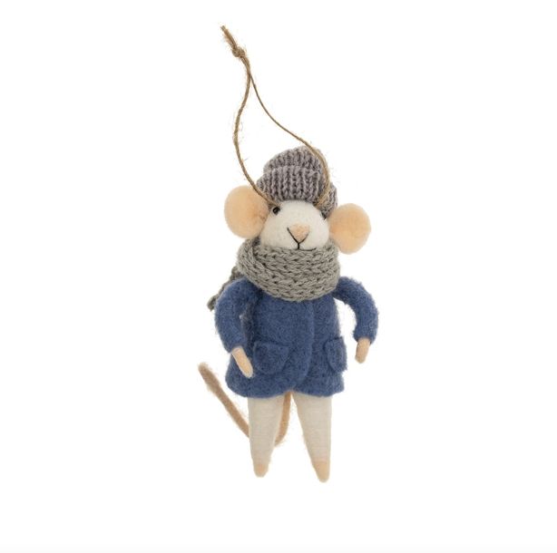 Indaba Cozy Cora Mouse Holiday Ornament