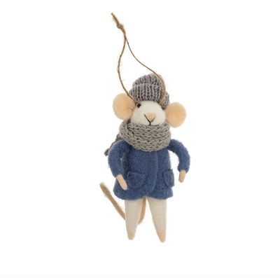 Indaba Cozy Cora Mouse Holiday Ornament