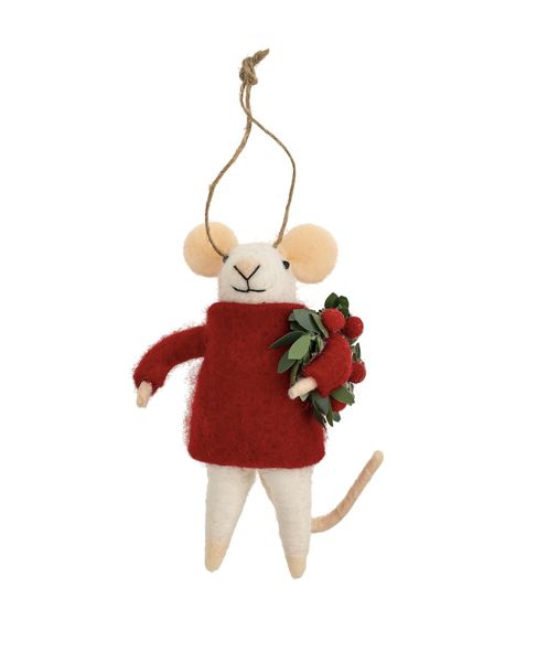 Indaba Festive Felix Mouse Holiday Ornament