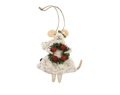 Indaba Jolly Julia Mouse Ornament