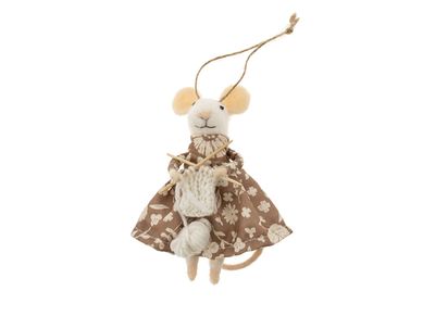 Indaba Knitting Nora Mouse Holiday Ornament