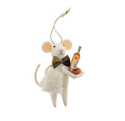 Indaba Sommelier Mouse Holiday Ornament