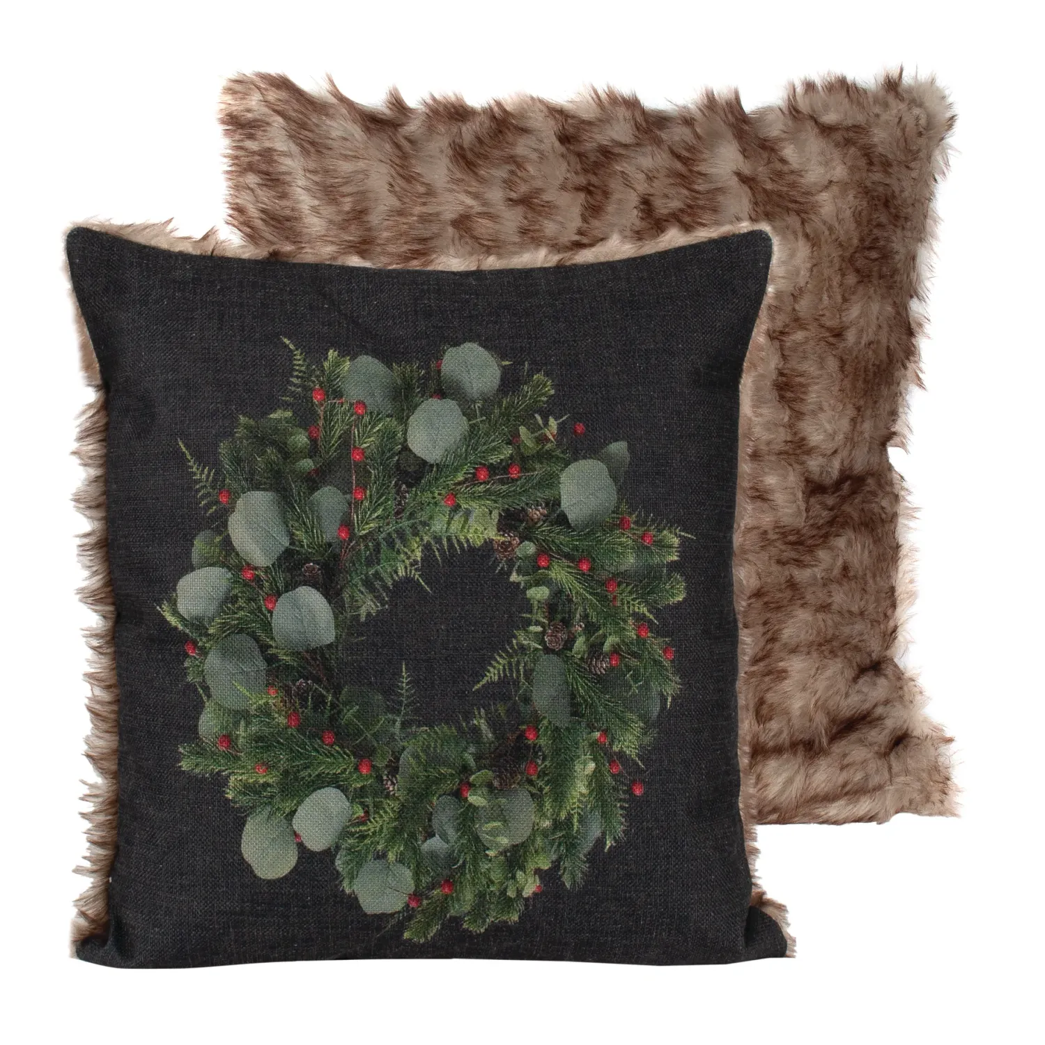 Nutcracker Designs Fur Pillow Wreath LED Nutcracker Designs Fur Pillow Wreath LED