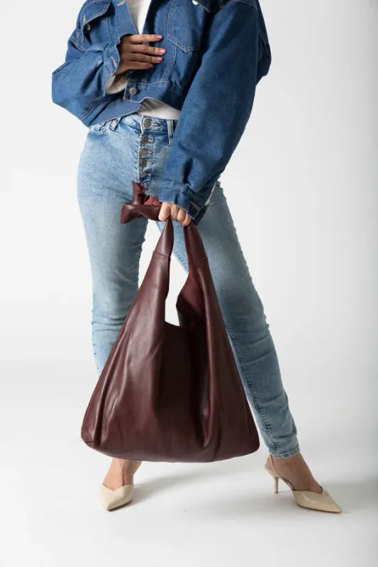 RISA Knot Tote Leather Burgundy