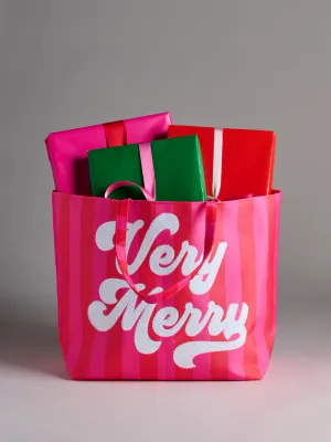 Shiraleah Very Merry Gifting Tote Red Shiraleah Very Merry Gifting Tote Red