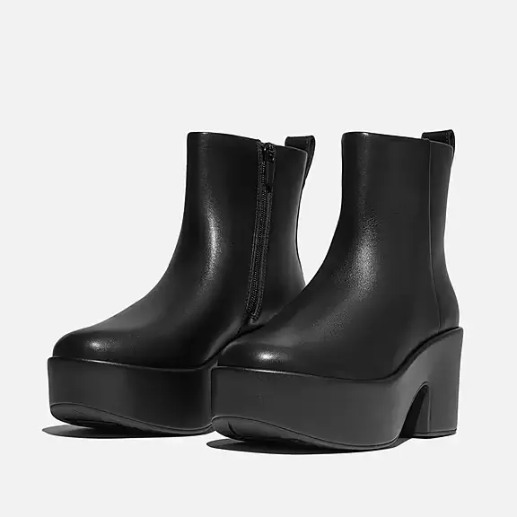 FitFlop Platforms Leather Heeled Ankle Boots