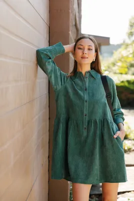 Smash + Tess Calista Cord Mini Dress Green Smash + Tess Calista Cord Mini Dress Green