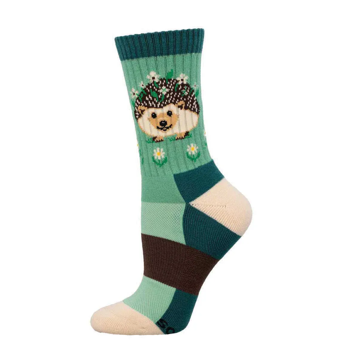 Socksmith Flowery Hedgehog Mint Sz9-11 Socksmith Flowery Hedgehog Mint Sz9-11