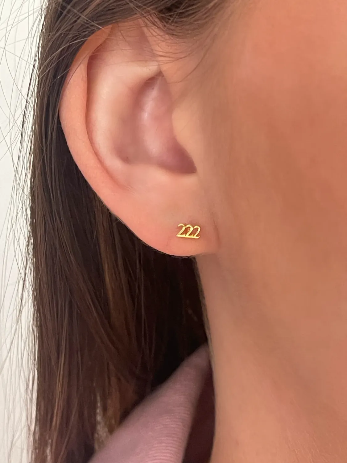 House of Moda 222 Angel Number Mini Stud Gold House of Moda 222 Angel Number Mini Stud Gold