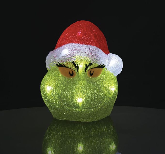 The Grinch Acrylic Light Up Head Figurine