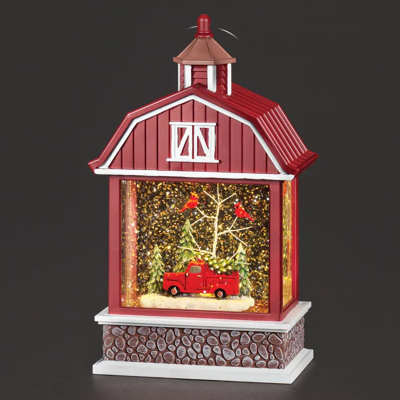 Confetti Lites Lighted Swirl Barn with Red Truck 9.25" Confetti Lites Lighted Swirl Barn with Red Truck 9.25"