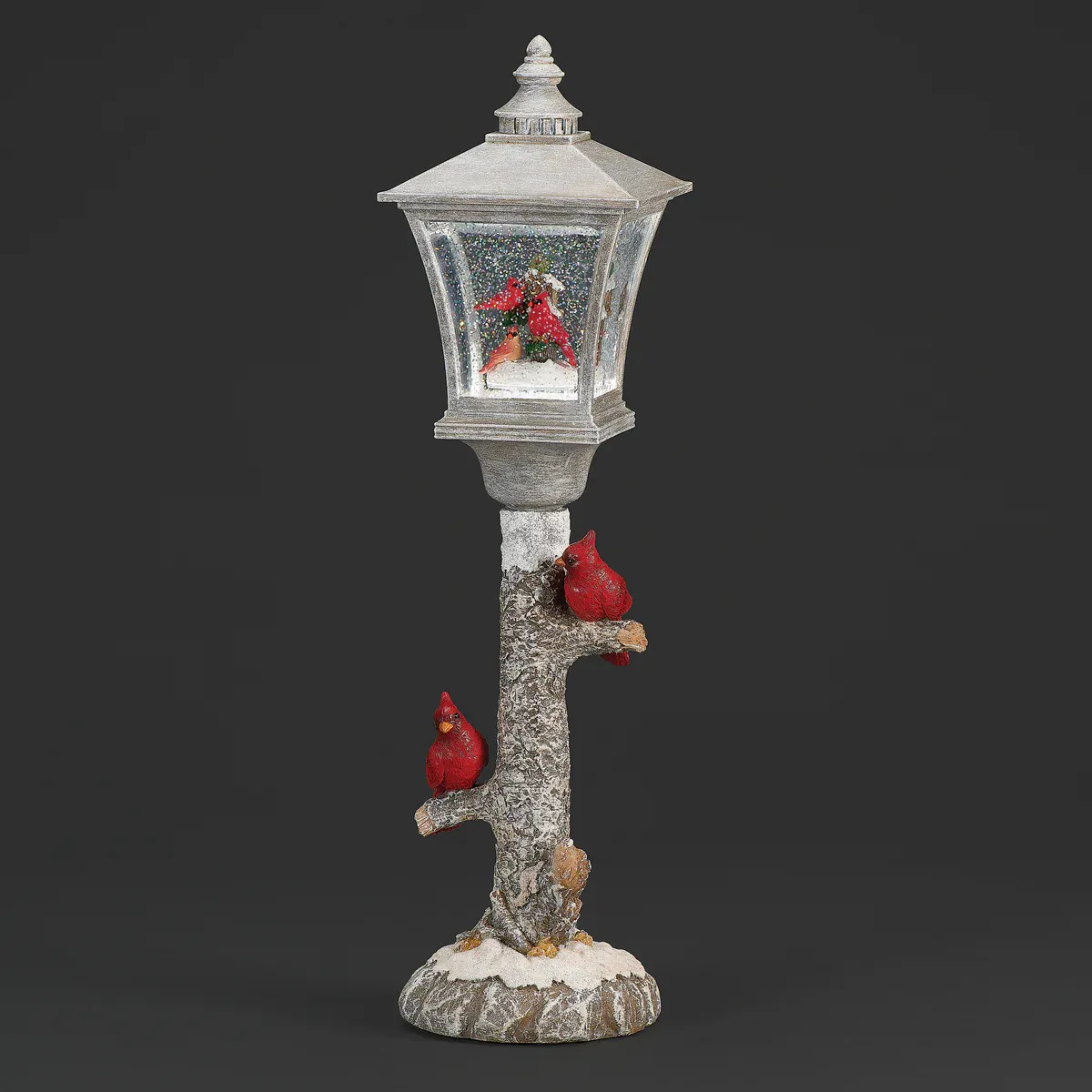 Confetti Lites Lighted Swirl Cardinal Lamppost 17&quot;