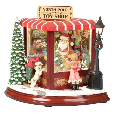 Amusements Lighted Musical North Pole Toy Shop 8" Amusements Lighted Musical North Pole Toy Shop 8"