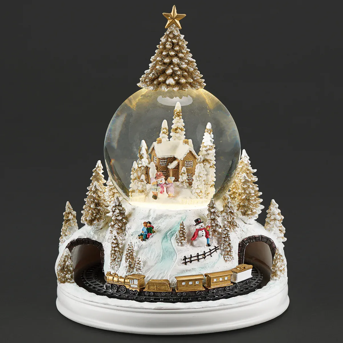 Glitterdome Lighted Musical Dome Gold 11" Glitterdome Lighted Musical Dome Gold 11"