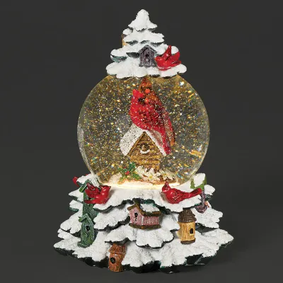 Glitterdome Lighted Swirl Cardinal Globe 9" Glitterdome Lighted Swirl Cardinal Globe 9"