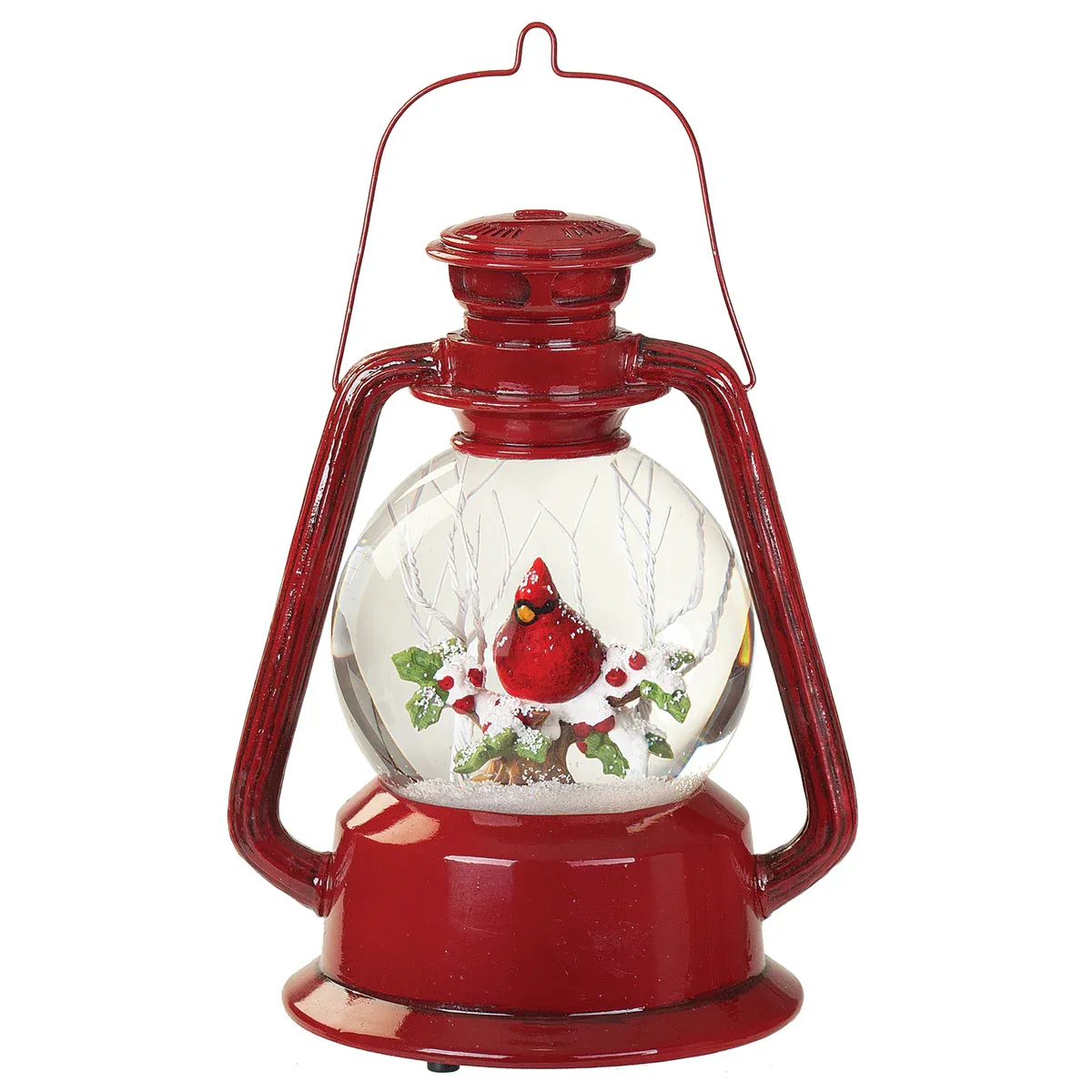 Glitterdome Musical Red Lantern Cardinal Dome 9" Glitterdome Musical Red Lantern Cardinal Dome 9"