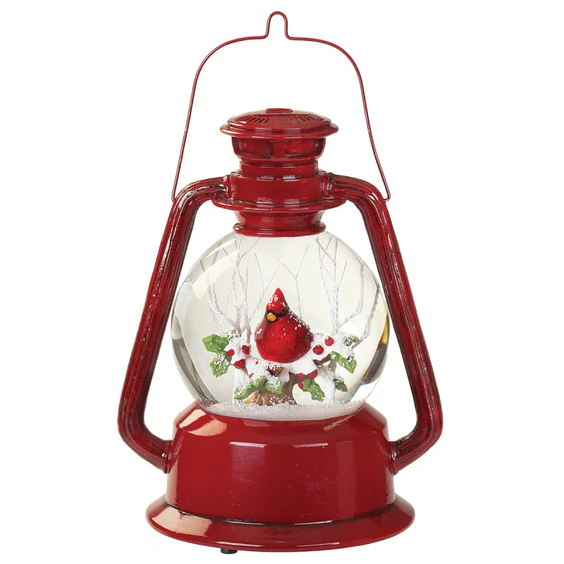 Glitterdome Musical Red Lantern Cardinal Dome 9" Glitterdome Musical Red Lantern Cardinal Dome 9"