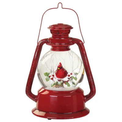 Glitterdome Musical Red Lantern Cardinal Dome 9" Glitterdome Musical Red Lantern Cardinal Dome 9"