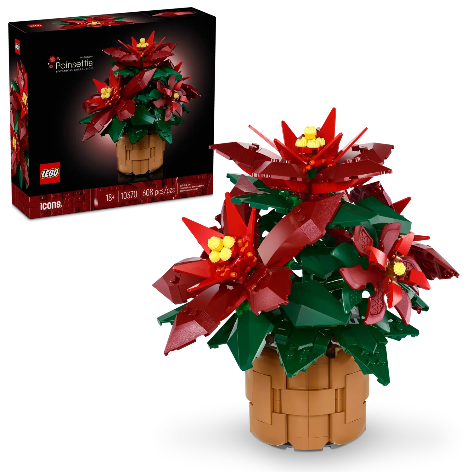 Lego 10370 Icons Poinsettia Plant Decor