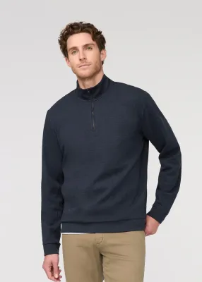 DUER Performance Flannel Quarter Zip Heather Navy
