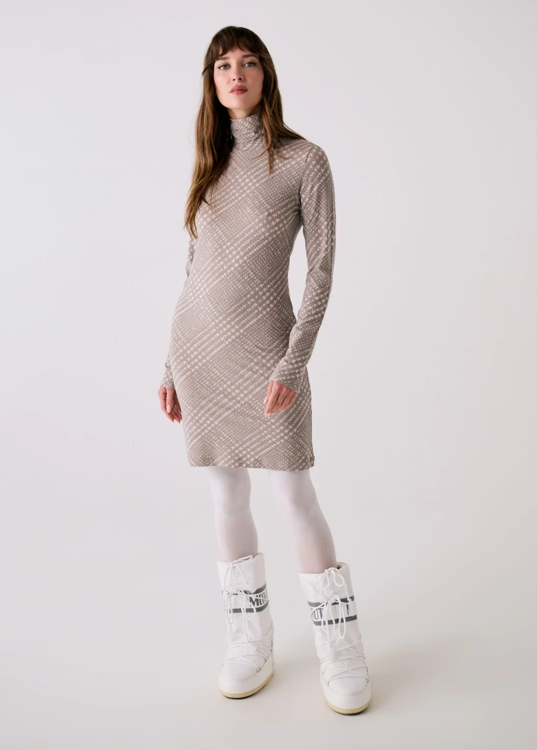 Lole Dynamic Turtleneck Dress Pebble Glen Plaid