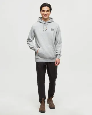 Ten Tree M Etched Mountain Hoodie Harbour Grey