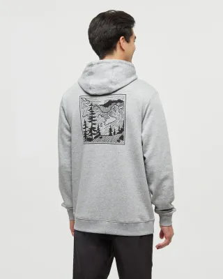 Ten Tree M Etched Mountain Hoodie Harbour Grey