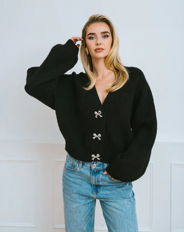 Brunette the Label Grace Cardigan Black