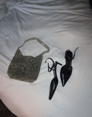 Brunette the Label Crystal Pouch Bag