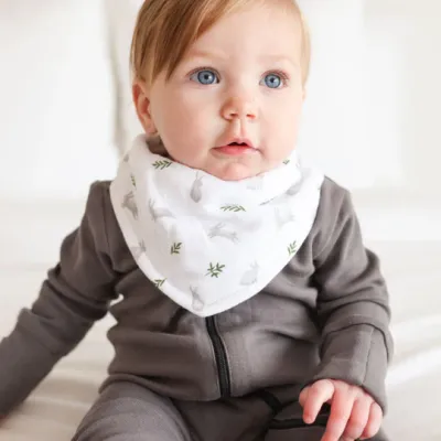 Lulujo Bandana Bibs 2 Pack Bunnies/Fern