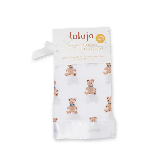 Lulujo Security Blanket 2 Pack Vintage Bears