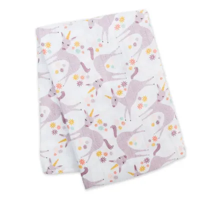 Lulujo Classic Muslin Swaddle Blanket XL Unicorn