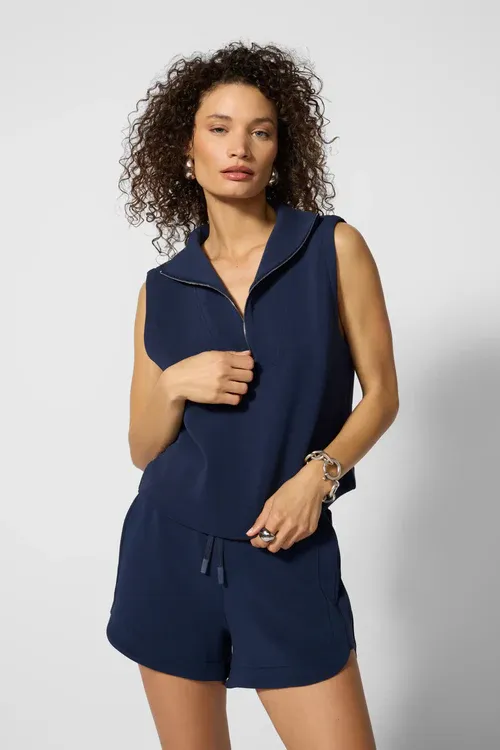 MPG Dreamweave Half Zip Mock Neck Tank