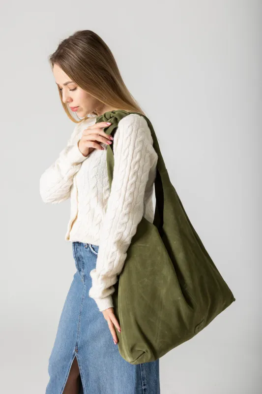 RISA Knot Tote Suede Olive