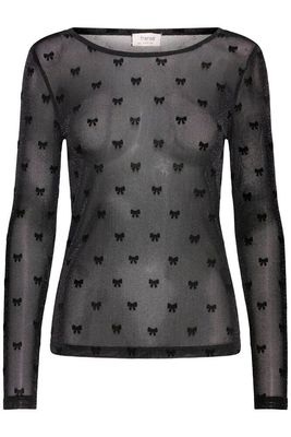 Fransa FRMesh Tee 3 Black Top