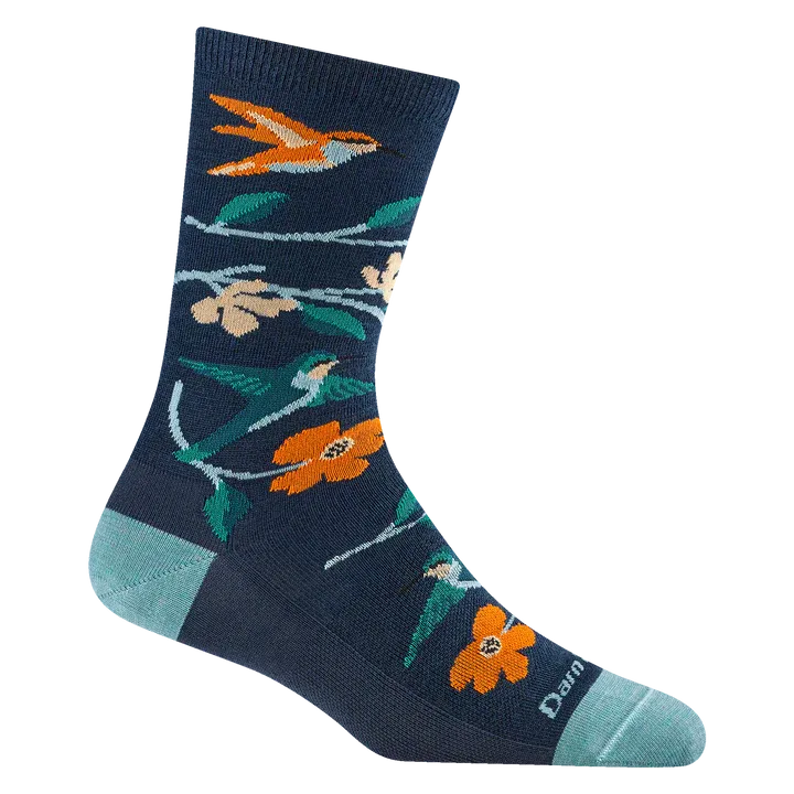 Darn Tough 6121W Birds of a Feather Crew Darn Tough 6121W Birds of a Feather Crew, Size: Medium, Color: Midnight