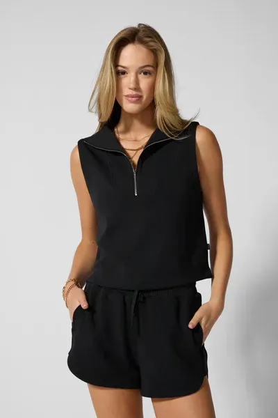 MPG Dreamweave Half Zip Mock Neck Tank MPG Dreamweave Half Zip Mock Neck Tank