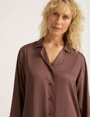 Boody Vegan Silk Long Sleeve Shirt Garnet