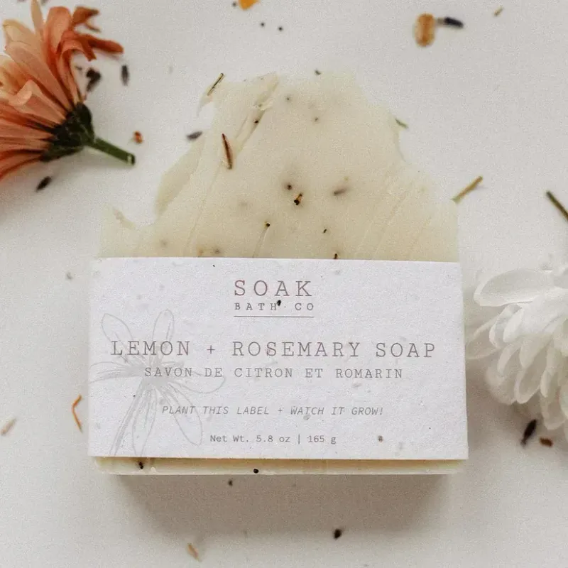 Soak Bath Co Lemon + Rosemary Soap Bar