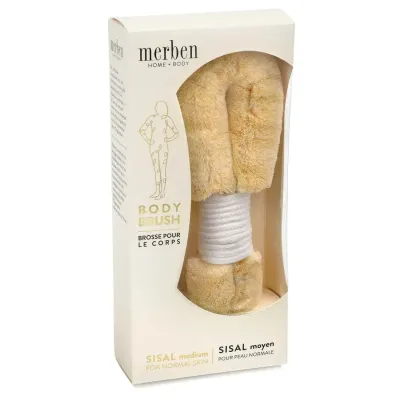 Merben Sisal Body Brush w/ White Handle