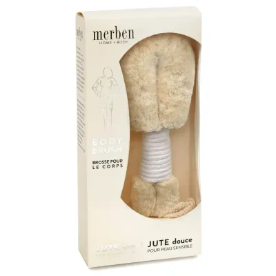 Merben Jute Body Brush w/ White Handle