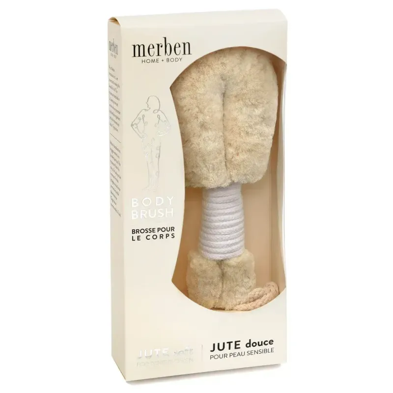 Merben Jute Body Brush w/ White Handle Merben Jute Body Brush w/ White Handle
