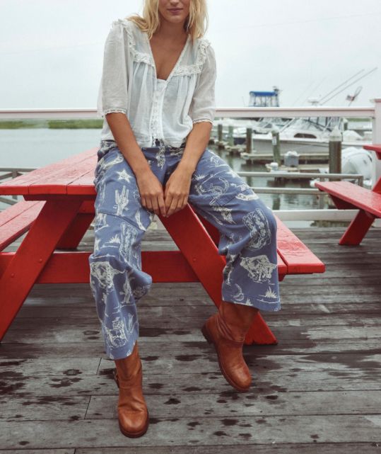 Free People Seaside Pull On Pant Indigo Rodeo