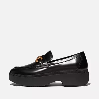 FitFlop Luma Chunky Wedge Loafers Black