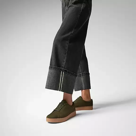 FitFlop Rally Suede Sneakers Deep Olive